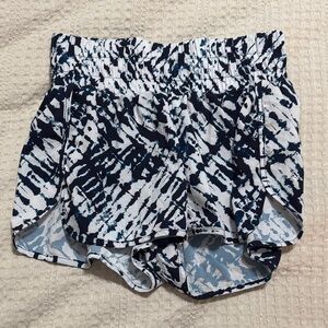 INC International Concepts Navy and White Abstract Print Athletic Shorts